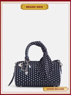 Madden NYC Small Top Zip Baguette Handbag Polka Dot